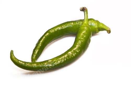 Preview: Green Peppers Isolated On The White Background