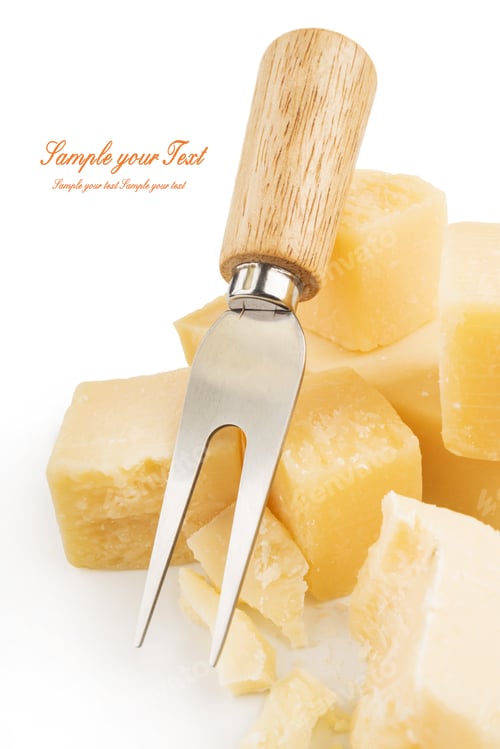 Preview: Parmesan Cheese On White Background