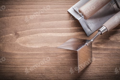 Preview: Copyspace Two Angle Formers On Wood Board.