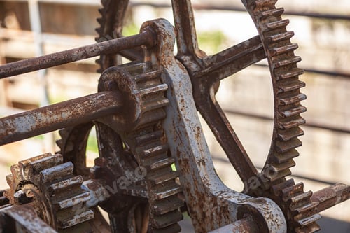 Vista previa: Detail Of Old Rusty Gears Of A Vintage Industrial Machinery