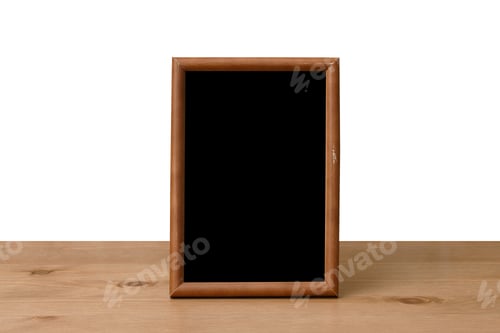 Preview: Photo Frame On Table, White Backgroud, Isolated With Clipping Path.