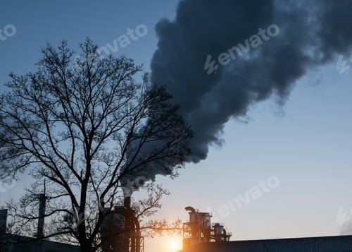 Preview: Industrial Smoke From Chimney On Blue Sky
