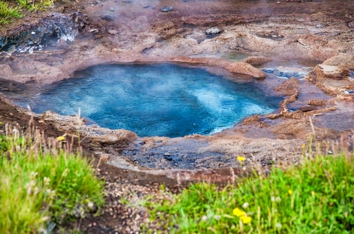 Preview: Geysir Colourful Sulfur Pool In Iceland.