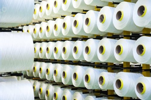 Preview: Industrial Fabric Production Line. Weaving Looms At A Textile Factory