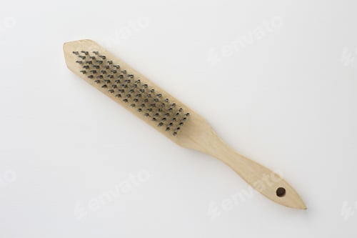 Preview: Brush With Metal Pile For Brushing Wood. Hand Tool