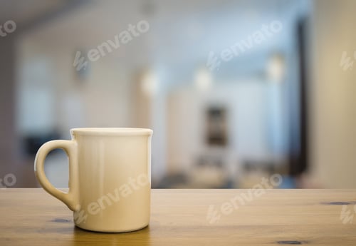 Preview: Mug On Old Vintage Wooden Table In The Living Room