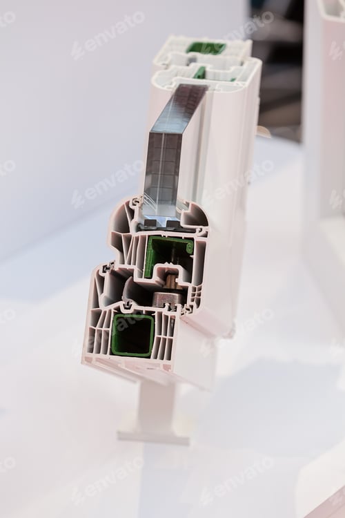Preview: Cross-Section Aluminum Window Frames, Note Shallow Depth Of Field