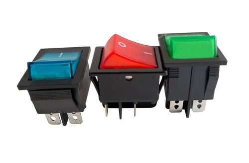 Preview: Electronic Component. Switch On White Background