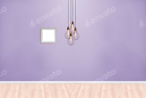 Preview: Modern Interior with Purple Wall and Light Fixture