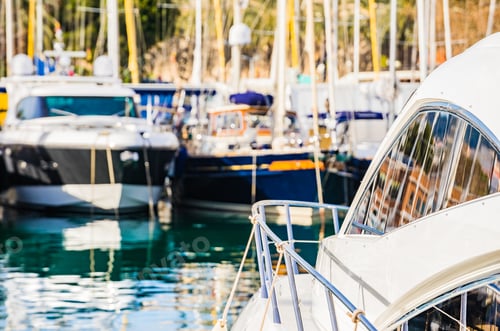 Preview: Luxury Yacht Boats At Marina Harbor.