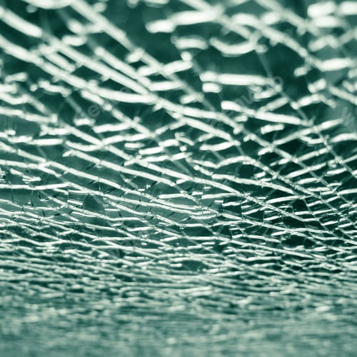 Preview: Background Of Cracks On Broken Glass Green Color, Texture