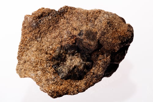 Preview: Brown Mineral Vesuvianite On The White Background