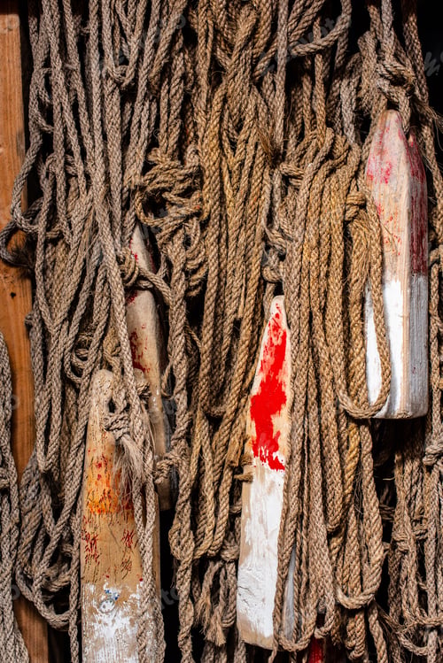 Preview: Vintage Ropes And Markings Used In Fishing A Long Time Ago.