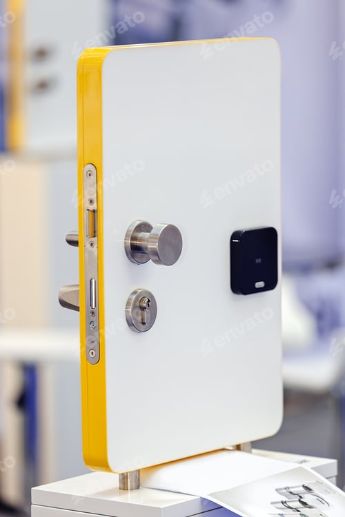 Preview: Metal Door Lock Mechanism On Exhibition; Note Shallow Depth Of Field