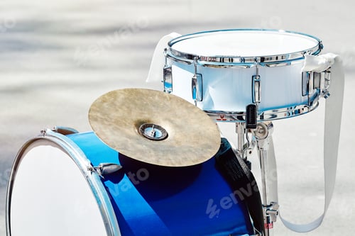 Preview: Close-Up Of The Bass Drum And Snare Drum In A City Park After The Performance Of The Ensemble Of
