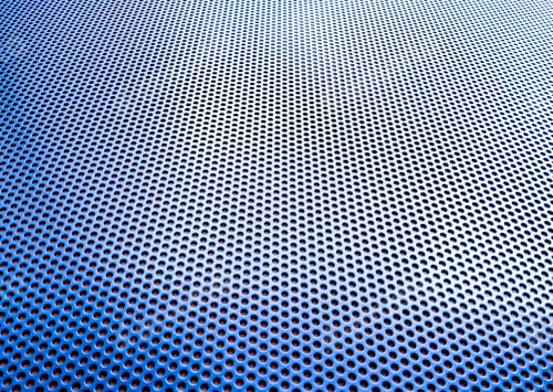 Preview: Blue Perforated Steel Plate For Background, Iron Blue Perforated Sheet Metal.