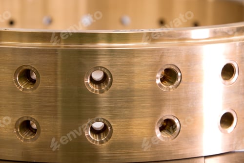 Preview: Precisely Manufactured Bronze Product, Machining And Metal Dimension Measurement.