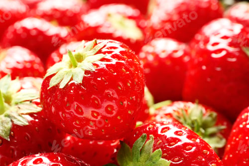 Preview: Fresh Strawberry Background. Ripe Strawberry Close-Up.