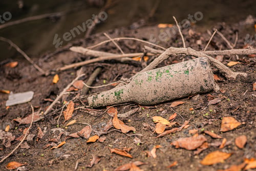 Preview: Glass Bottle On The Ground In A Natural Place