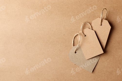 Preview: Craft Paper Background with Tags for Decoration