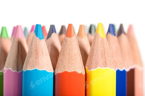 Preview: Color Pencils Isolated On A White Background. Studio. Picture.