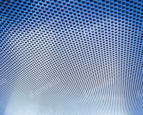Preview: Blue Perforated Steel Plate For Background, Iron Blue Perforated Sheet Metal.