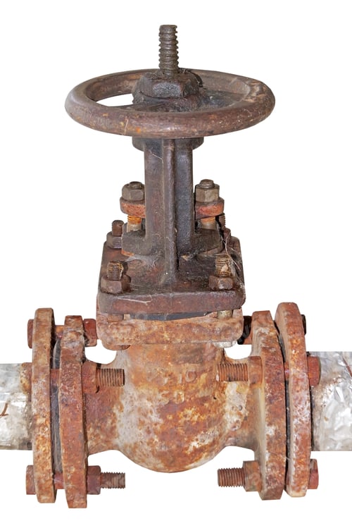 Preview: Metal Pipe With Valve On A White Background
