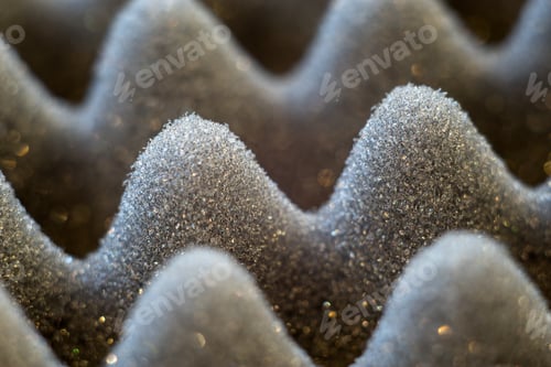 Preview: Dark Artificial Foam, Acoustic Foam Insulation Texture On Background.