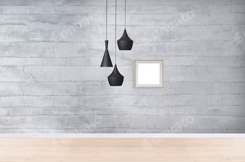 Preview: Modern Interior With Decorative Wall and Lighting Fixtures