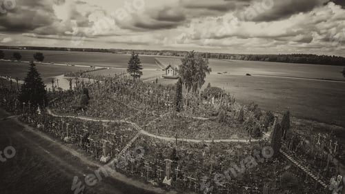 Preview: Hill Of Crosses, Lithuania. Aerial View From Drone.