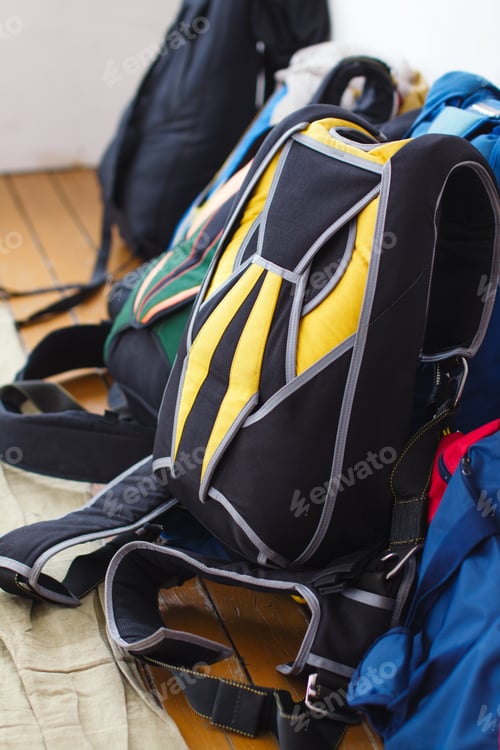 Preview: Backpack Parachute Before Jumping.