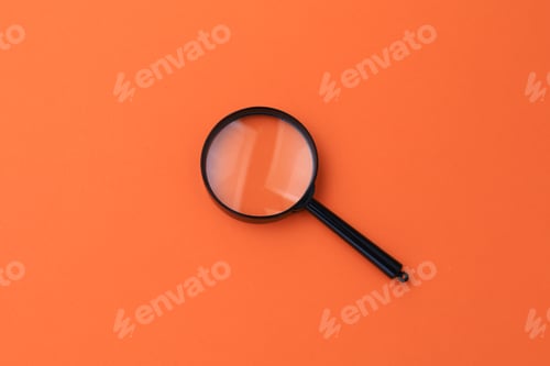 Preview: Black Classic Magnifying Glass. Search Symbol. Copy Space For Text Or Inscription