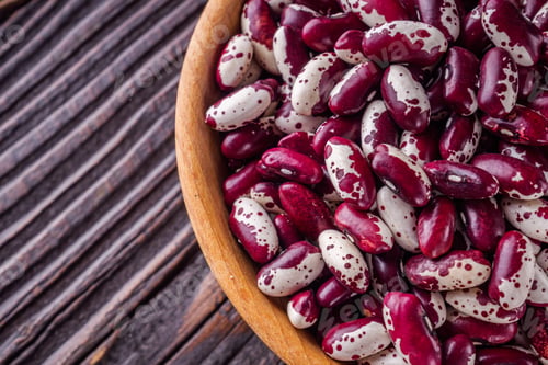 Preview: Fresh Organic Natural Beans On Wooden Rustic Background