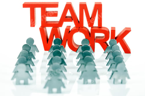Preview: Teamwork And Corporate Profit Isolated Symbols On White