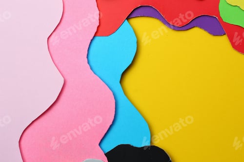 Preview: Chaotic Curved Lines Of Colored Paper, Background