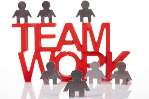Preview: Teamwork And Corporate Profit Isolated Symbols On White
