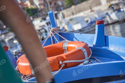 Preview: Rowing Boat Detail With Life Buoy.