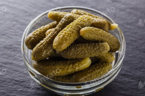 Preview: Pickled Vegetables On A Dark Stone Background