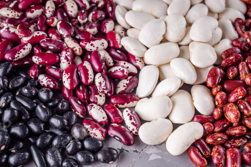 Preview: Fresh Organic Natural Beans On Stone Background