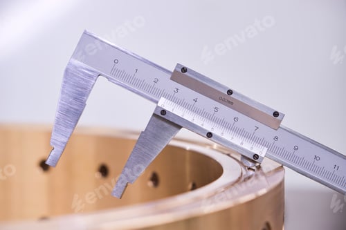 Preview: Precisely Manufactured Bronze Product, Machining And Metal Dimension Measurement.
