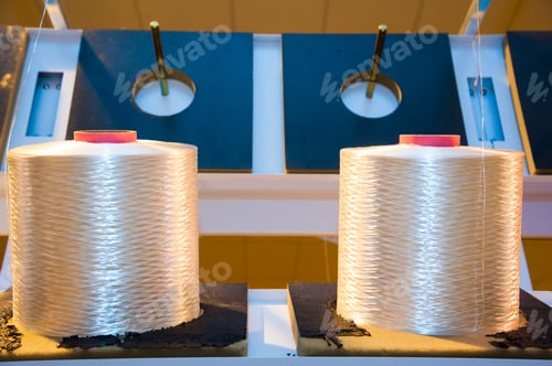 Preview: Industrial Fabric Production Line. Weaving Looms At A Textile Factory
