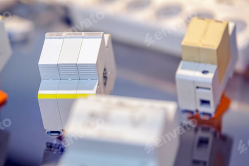 Preview: Fuse-Box With Three Automatic Fuses For Installation; Note Shallow Depth Of Field