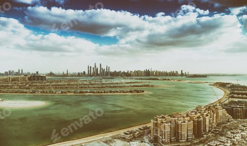 Preview: Aerial Sunset View Of Dubai Skyline From Helicopter, Uae.