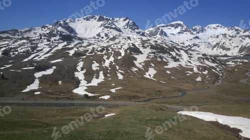Preview: Snowy Mountain Landscape At Frontera Del Portalet In Spain