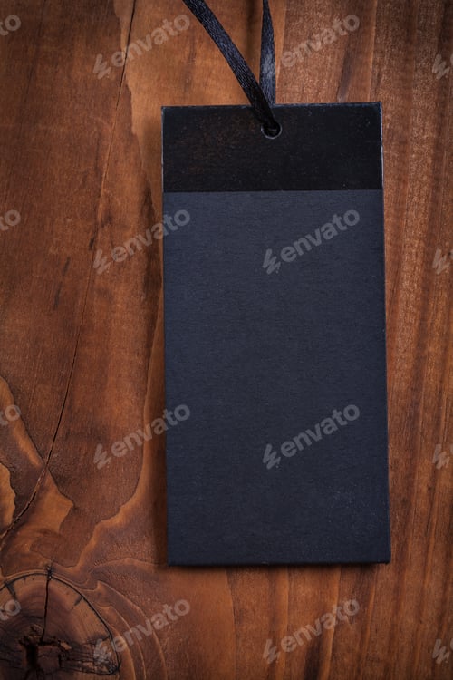 Preview: New Blanc Price Label Tag On Wooden Board
