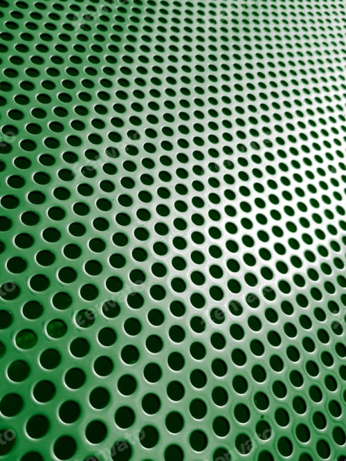 Preview: Green Perforated Steel Plate, Perforated Green Sheet In The Background.