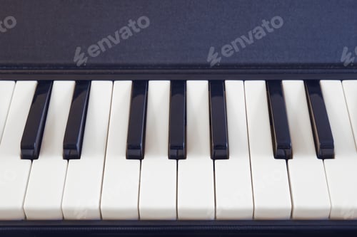 Preview: White And Black Piano Keys, Close-Up Background