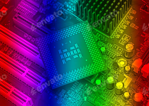 Preview: Macro View Of Cpu Pins And Circuit Mother Board