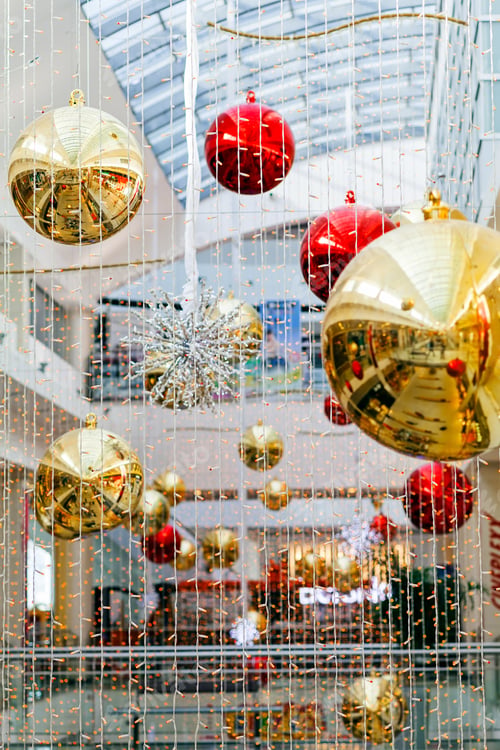 Preview: Interior Decorated For Christmas With Lot Of Balls, Note Shallow Depth Of Field