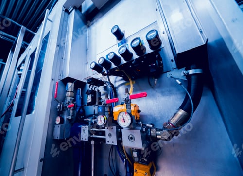 Preview: Beverage Factory Interior. Conveyor With Bottles For Juice Or Water. Modern Equipments